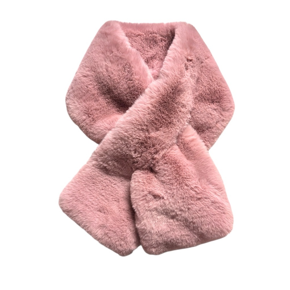 Ends 12/11 - Ann Taylor Plush Blush Wild Rose Pink Silky Soft Faux Fur Scarf